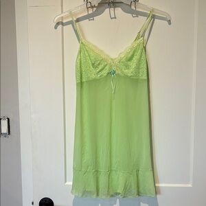 Lace Trim Green sheer babydoll lingerie nightie.    B8